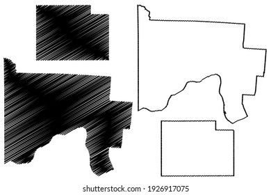 Scioto and Paulding County, Ohio State (U.S. county, United States of America) map vector illustration, scribble sketch map