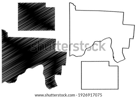 Scioto and Paulding County, Ohio State (U.S. county, United States of America) map vector illustration, scribble sketch map