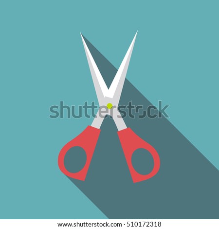 Scisors icon. Flat illustration of scisors vector icon for web