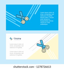 Scissor abstract corporate business banner template, horizontal advertising business banner.