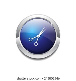 Scissor Blue Vector Icon Button