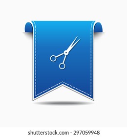 Scissor Blue Vector Icon Design