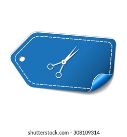 Scissor Blue Vector Icon Design