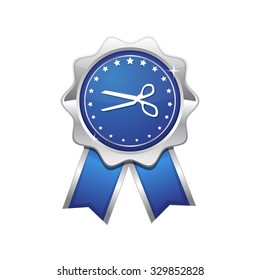 Scissor Blue Vector Icon Design