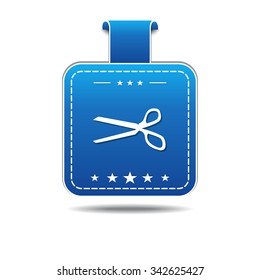 Scissor Blue Vector Icon Design