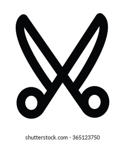 Scissor Bold Line Vector Icon 