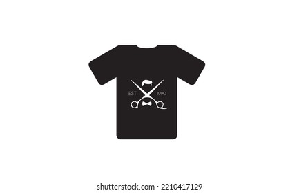 scissor and boy head  vector t-shirt design, illustration, text design
