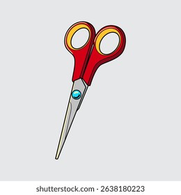 A scissor cartoon illustration isolated on a light background