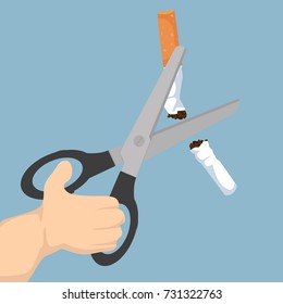 scissor with a cigarette
