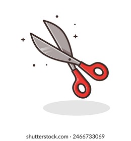 Scissor Clipart Cartoon Vector Illustration - Isolated on a White Background.