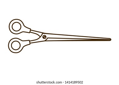 scissor closed on white background icon