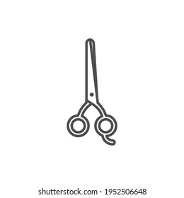 Scissor Closed Outline Icon - Barbershop Icon Design Vector Illustration.