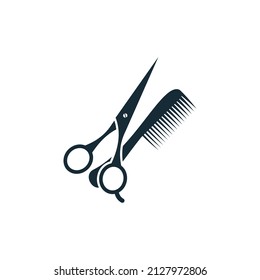 Scissor and Comb Barbershop Icon Design Template Elements