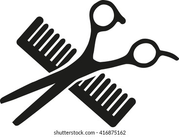 Scissor and comb crossed