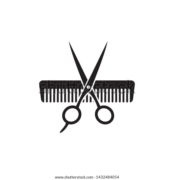 Scissor Comb Icon Vector Simple Design Stock Vector (Royalty Free ...