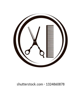 Scissor and comb vector icon - Vector