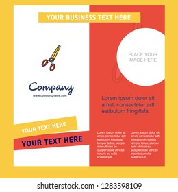 Scissor Company Brochure Template. Vector Busienss Template