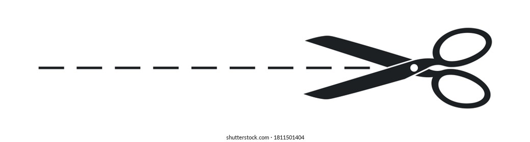 Scissor Coupon Border - Vector Illustration Isolated On White Background