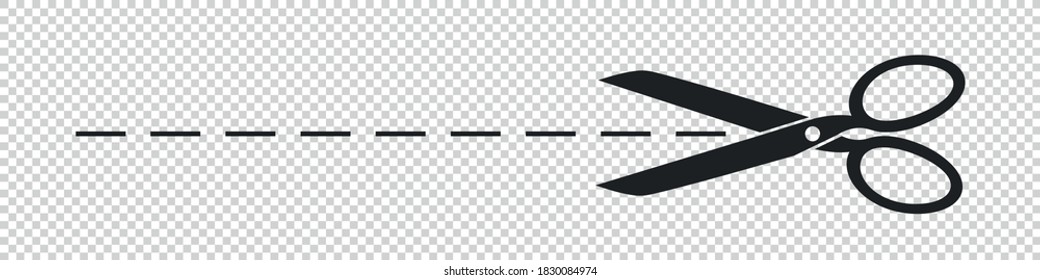 Scissor Coupon Border - Vector Illustration Isolated On Trsnaparent Background