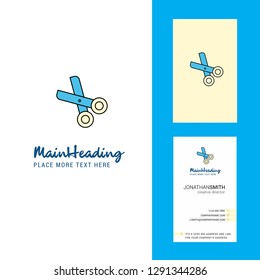 Scissor Creative Logo and business card. vertical Design Vector
