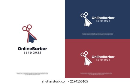 scissor with cursor creative logo design 