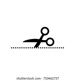 Scissor Cut Icon. Coupon.