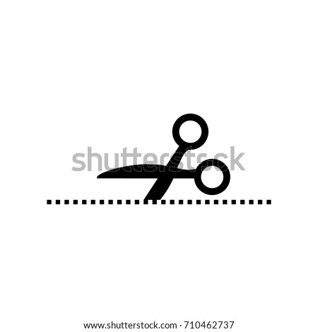 Scissor cut icon. Coupon.