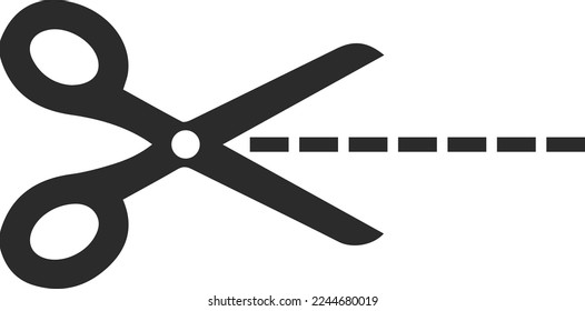 Scissor cut icon, tailor object icon black vector