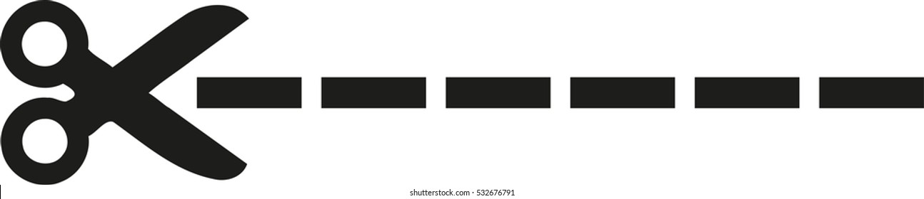 Scissor with cut line