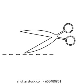 Scissor with cut line   icon .