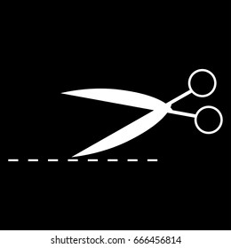 Scissor with cut line   icon .