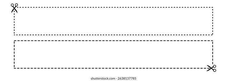 Scissor with cut line icon. paper dash cut mark icon. scissor trim line icon. dotted dash cutting line symbol . Vector Illustration . EPS 10 .