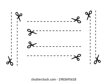 scissor cut line vector png and eps