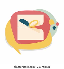 Scissor cut paper flat icon with long shadow,eps10