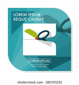 Scissor cut paper flat icon with long shadow,eps10