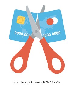 Scissor Cutting Credit Card Concept Credit Stock Vector (Royalty Free ...