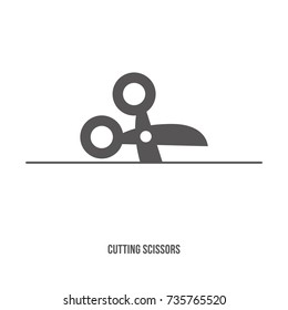 Scissor cutting icon.