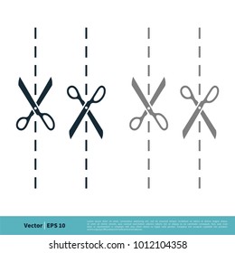 Scissor Cutting Icon Vector Logo Template Illustration Design. Vector EPS 10.