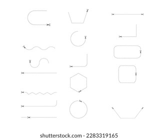 Vectorset für Schere-Schneidelinie