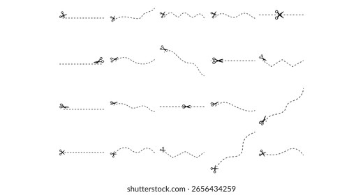 Kollektion von Scheren-Schnittlinien-Sets