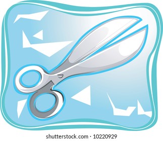 a scissor cutting papers	