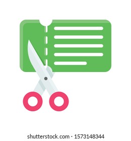 scissor cutting ticket related to black friday vector in flat design