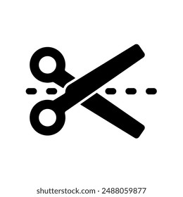 icono de diseño de tijera en estilo plano de moda aislado sobre fondo blanco.