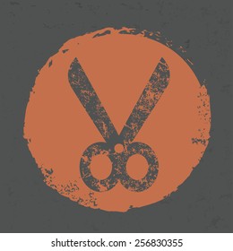 Scissor design on old background,grunge vector