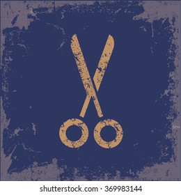 
Scissor design on old paper background,vector
