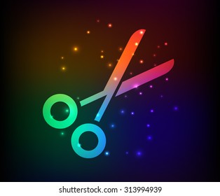 Scissor design,rainbow concept,clean vector