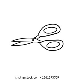 scissor doodle icon vector hand drawing 