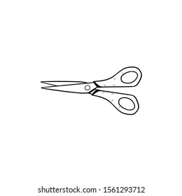 scissor doodle icon vector hand drawing 