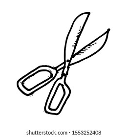 Scissor Doodle Icon Vector Simple Design