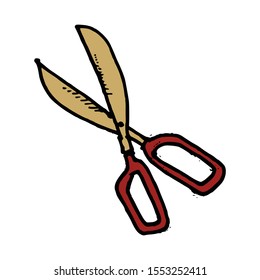 Scissor Doodle Icon Vector Simple Design